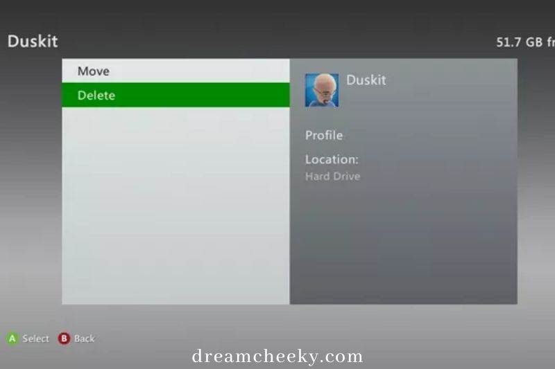 How to delete profile Xbox 360