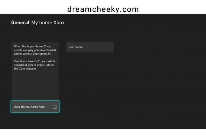 Set Your Xbox to Home for Your Account