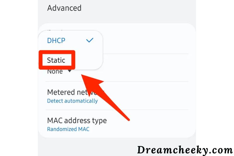 Change the wireless network from DHCP to Static
