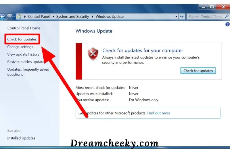 Check for updates win 7