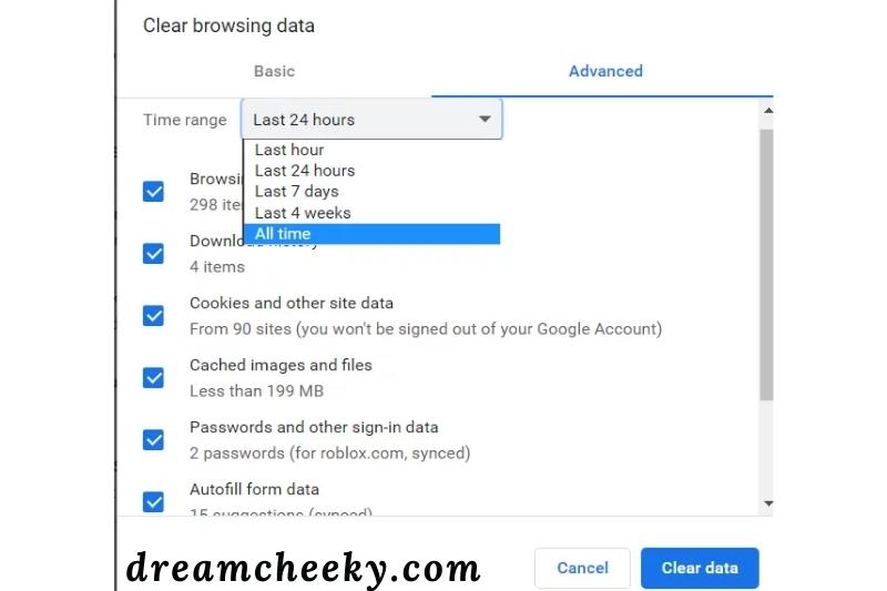 Clear Browsing Data or Clear Data