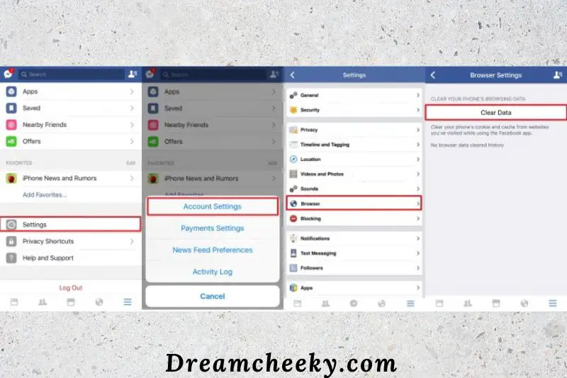 Clear Fb App Caches on iPhone