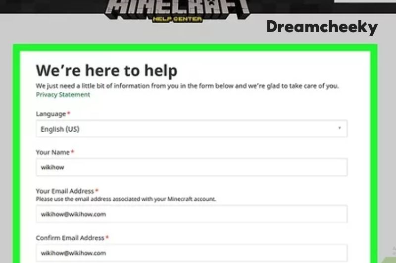 Contact Minecraft Support Center