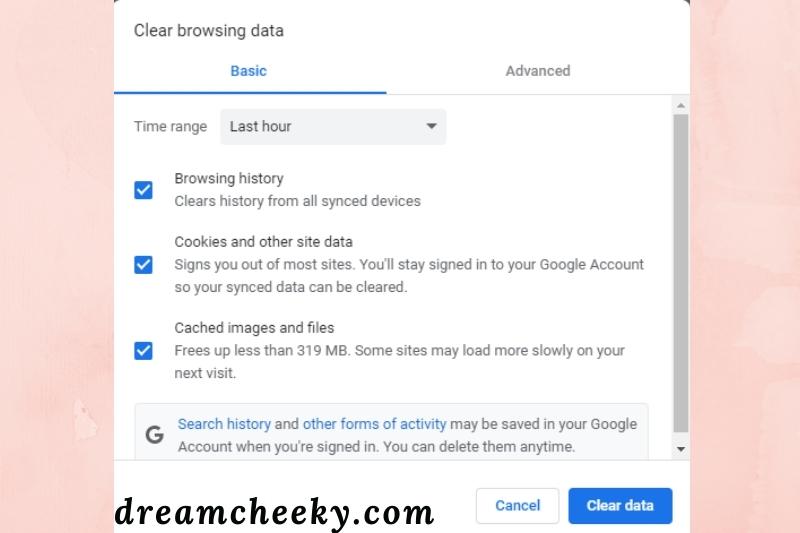 click Clear data to clear Google Chrome's browsing data
