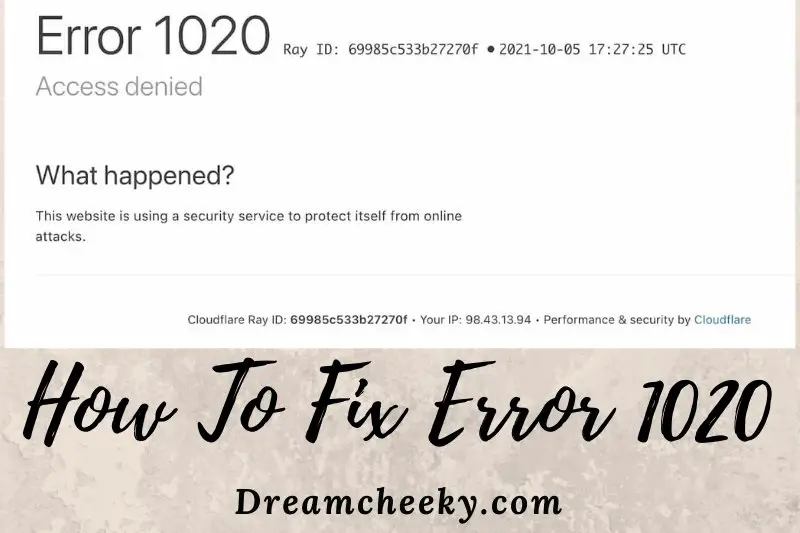 how to fix error 1020 2022: Top Full Guide
