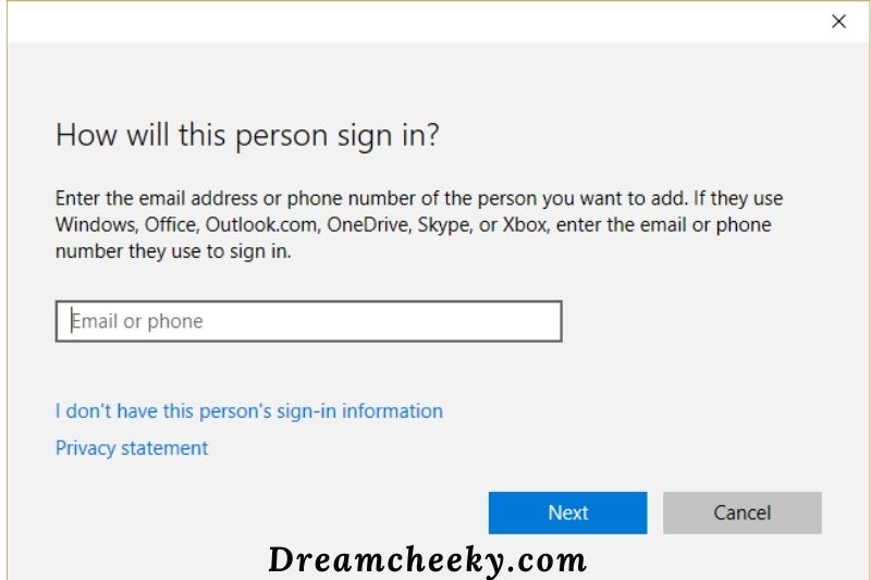 Next, enter a name and password for the user. Click Next.