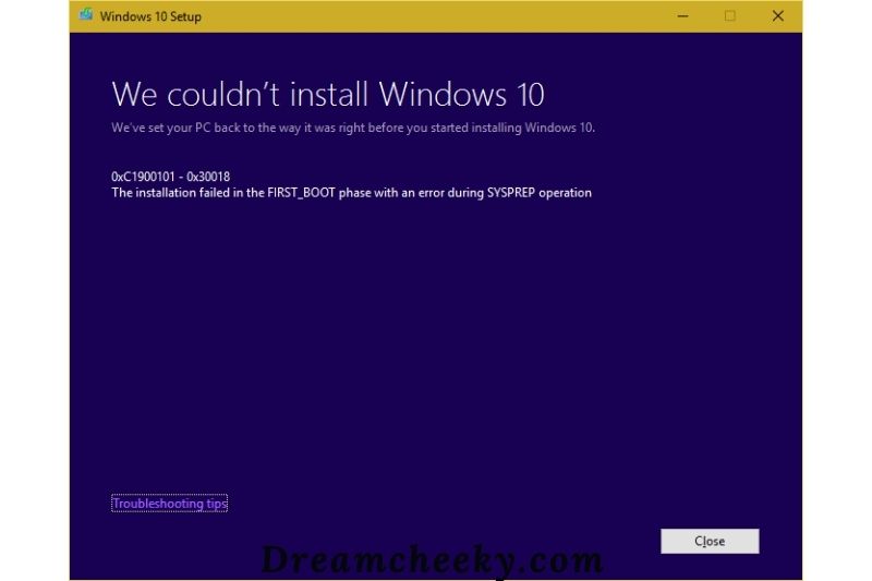 What Causes Error 0xc1900101-0x30018 on Windows